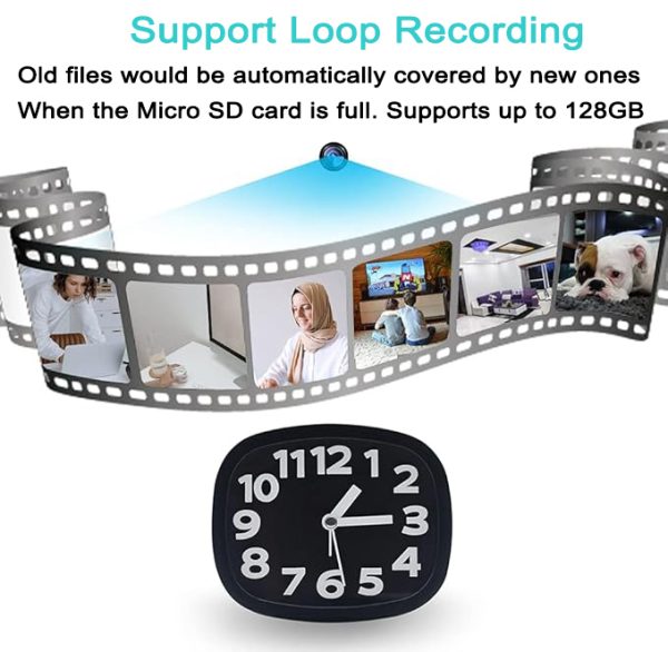 Tuya FHD Wireless Clock Camera 1080P Support 2.4G WiFi Motion Detection Home Protection Security Recorder Camera for Kids - 图片 6