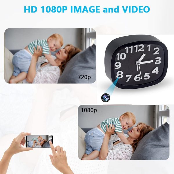 Tuya FHD Wireless Clock Camera 1080P Support 2.4G WiFi Motion Detection Home Protection Security Recorder Camera for Kids - 图片 4