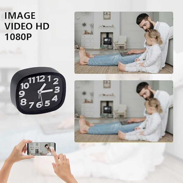 Tuya FHD Wireless Clock Camera 1080P Support 2.4G WiFi Motion Detection Home Protection Security Recorder Camera for Kids - 图片 7