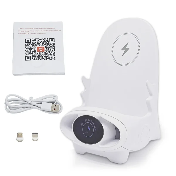 Wireless charger phone & tablet holder compatible with Apple/Android have wireless security camera with 110° wide-angle - 图片 5