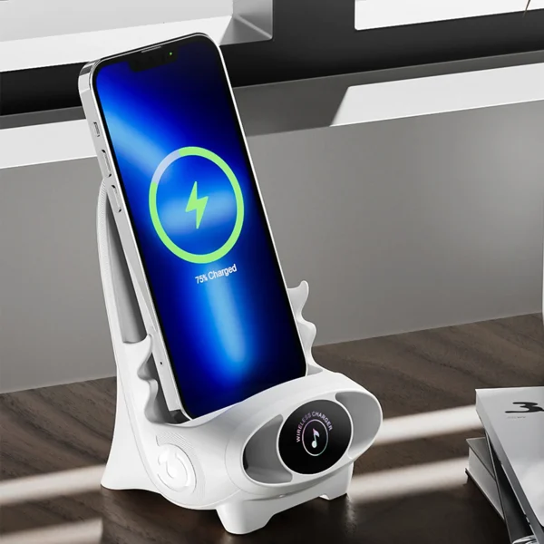 Wireless charger phone & tablet holder compatible with Apple/Android have wireless security camera with 110° wide-angle - 图片 6