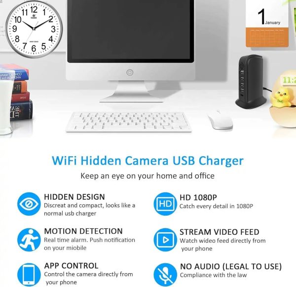 tuya smart HD1080P WiFi spy clock Mini Camera Full HD Clock Camera with Movement Detect for Home and Office Surveillance nannies cameras - 图片 7